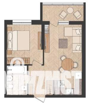 1-к квартира, вторичка, 42м2, 13/24 этаж
