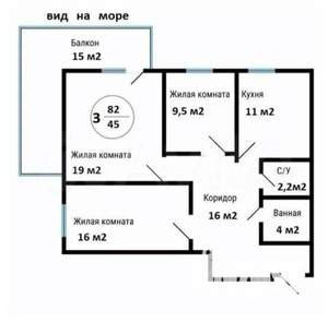 3-к квартира, вторичка, 78м2, 15/16 этаж