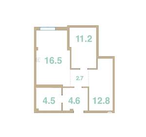 1-к квартира, вторичка, 52м2, 4/10 этаж