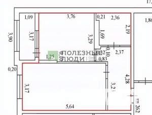 1-к квартира, вторичка, 45м2, 16/23 этаж