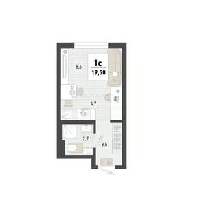 Студия квартира, вторичка, 20м2, 6/15 этаж