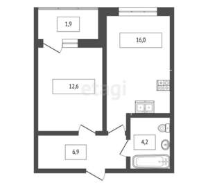 1-к квартира, вторичка, 40м2, 18/20 этаж