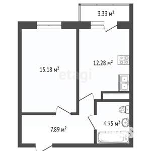 1-к квартира, строящийся дом, 40м2, 11/12 этаж