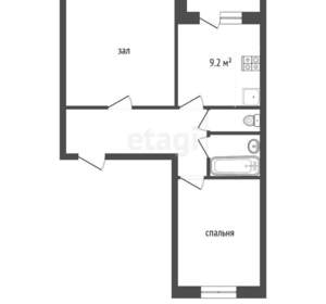 2-к квартира, вторичка, 57м2, 6/6 этаж