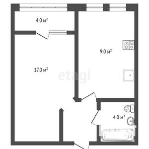 1-к квартира, вторичка, 38м2, 14/16 этаж