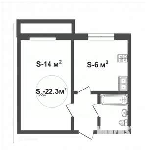 1-к квартира, вторичка, 22м2, 7/9 этаж