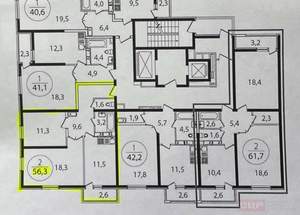 2-к квартира, вторичка, 56м2, 7/16 этаж