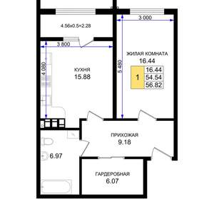 1-к квартира, вторичка, 57м2, 5/8 этаж