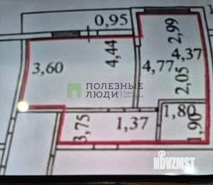 1-к квартира, вторичка, 42м2, 2/3 этаж