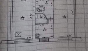 2-к квартира, вторичка, 46м2, 1/5 этаж