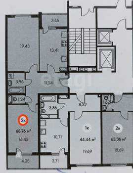 2-к квартира, вторичка, 65м2, 7/14 этаж