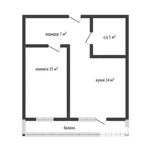 1-к квартира, вторичка, 41м2, 8/12 этаж