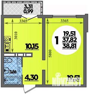 1-к квартира, вторичка, 39м2, 3/16 этаж