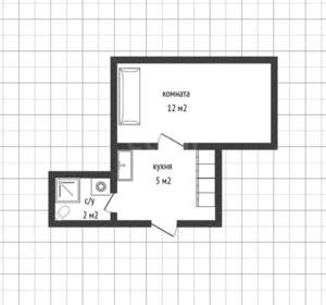 1-к квартира, вторичка, 20м2, 2/5 этаж