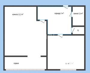 1-к квартира, вторичка, 30м2, 9/9 этаж
