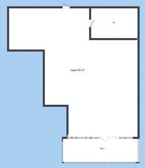 Студия квартира, вторичка, 31м2, 1/16 этаж