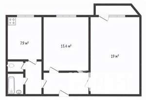 2-к квартира, вторичка, 53м2, 10/10 этаж