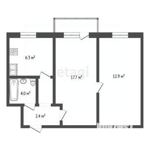 2-к квартира, вторичка, 43м2, 2/4 этаж
