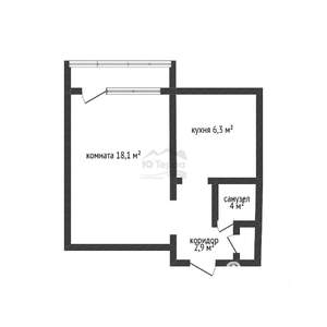 1-к квартира, вторичка, 34м2, 4/5 этаж