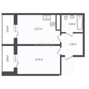 1-к квартира, строящийся дом, 37м2, 10/12 этаж