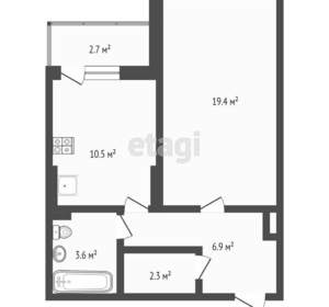 1-к квартира, вторичка, 40м2, 7/16 этаж