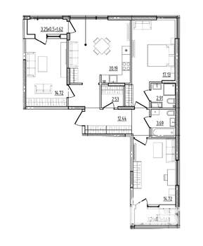 3-к квартира, вторичка, 92м2, 1/9 этаж