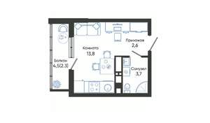 Студия квартира, вторичка, 22м2, 23/24 этаж