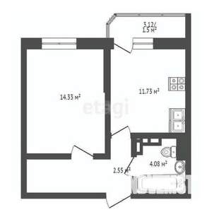 1-к квартира, вторичка, 39м2, 17/25 этаж