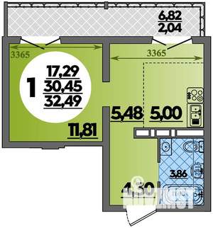 Студия квартира, вторичка, 32м2, 3/16 этаж