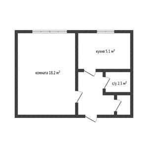 1-к квартира, вторичка, 30м2, 1/5 этаж