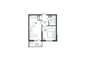 1-к квартира, вторичка, 40м2, 13/24 этаж