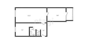 2-к квартира, вторичка, 47м2, 4/5 этаж