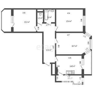 3-к квартира, вторичка, 94м2, 12/16 этаж