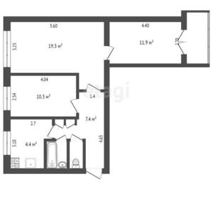 3-к квартира, вторичка, 62м2, 5/9 этаж