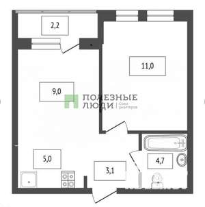 1-к квартира, вторичка, 33м2, 2/24 этаж
