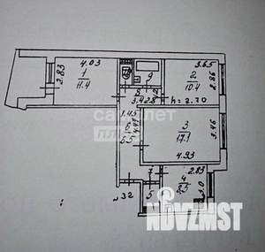 3-к квартира, вторичка, 66м2, 9/10 этаж