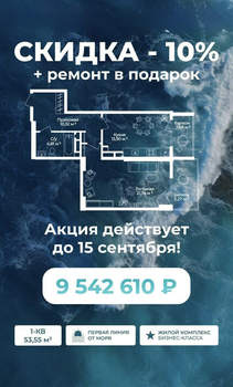 1-к квартира, вторичка, 53м2, 6/17 этаж