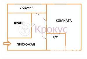 1-к квартира, вторичка, 51м2, 5/5 этаж