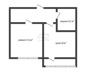 1-к квартира, вторичка, 43м2, 2/21 этаж