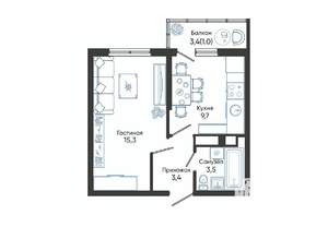 1-к квартира, вторичка, 33м2, 7/24 этаж