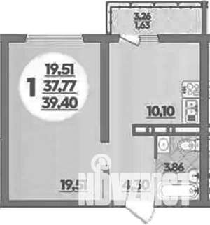1-к квартира, вторичка, 39м2, 15/16 этаж