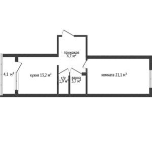 1-к квартира, вторичка, 45м2, 13/14 этаж