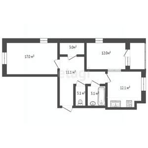 2-к квартира, вторичка, 60м2, 11/16 этаж