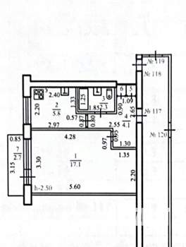 1-к квартира, вторичка, 30м2, 4/5 этаж