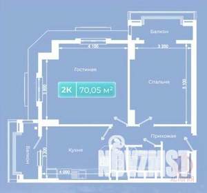 2-к квартира, вторичка, 70м2, 6/17 этаж