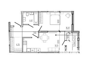1-к квартира, вторичка, 52м2, 7/18 этаж