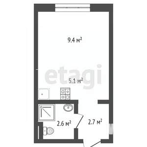 Студия квартира, вторичка, 27м2, 1/24 этаж