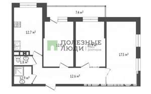 3-к квартира, вторичка, 75м2, 18/20 этаж