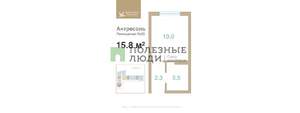 1-к квартира, вторичка, 16м2, 1/8 этаж