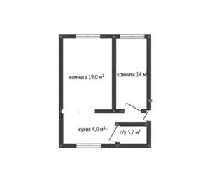 2-к квартира, вторичка, 38м2, 2/2 этаж